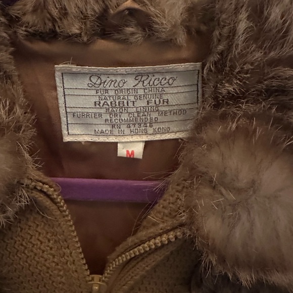 Vintage 100% rabbit fur and knit bomber - Picture 2 of 3